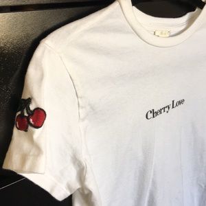 Cherry Love T Shirt with Embroidery